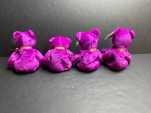 Ty Beanie Baby 1999 Millennium Teddy Bear Earth Crest Vintage lot/4 - Picture 6 of 6