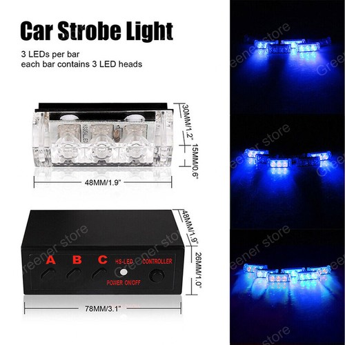18 LEDs Blue Car Truck Strobe Emer Flashing gency Warning Lamp Grilling Light - Picture 3 of 15