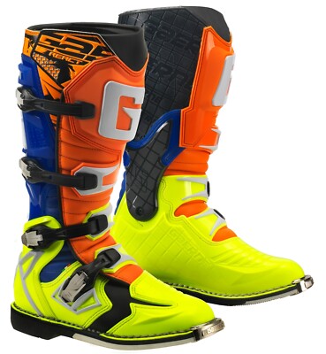 Gaerne React UK 6 orange/blau/gelb MX Stiefel, Enduro, Trail & Offroad Stiefel