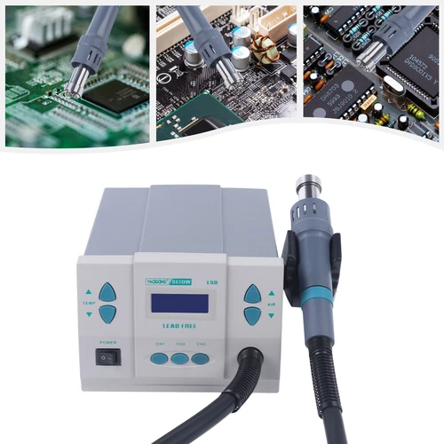 861DW 1000W Hot Air Gun Digital Display BGA Rework Station with 3 Nozzle 110V