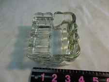  Vintage  Clear Glass Ashtray --two piece-- unusual