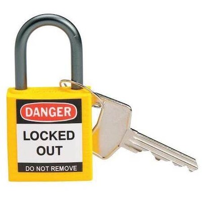 Brady 118962 Lockout Padlock,Ka,Yellow,1-2/5''H,Pk6