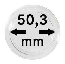 10-Lindner-S22705030P-Spezial-M&uuml;nzkapseln-EXTRA-HOCH-&Oslash;-50,30-mm-Innen-8,50mm