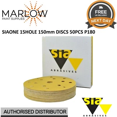 SIA ABRASIVES 1944 SIAONE 150MM 6'' GRIP DA PAPER SANDING DISCS PK50 P180