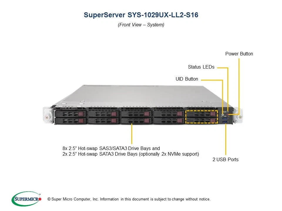 Supermicro SYS-1029UX-LL2-S16 Server 2 x Intel Xeon Gold 6146 192GB NEW IN STOCK - Image 3 of 4