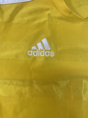 Adidas Shirt Boys Size Large Yellow Climalite Youth Number 18 - Picture 7 of 14