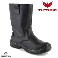 Tuffking 9059 Axle S3 Black Leather Unlined Steel Toe Cap Safety Rigger Boots