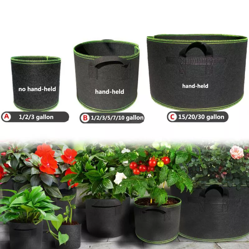 1-20 gallon Plant Bags Grow Bags Aeration Fabric Pots Tree Pots garden Pouch