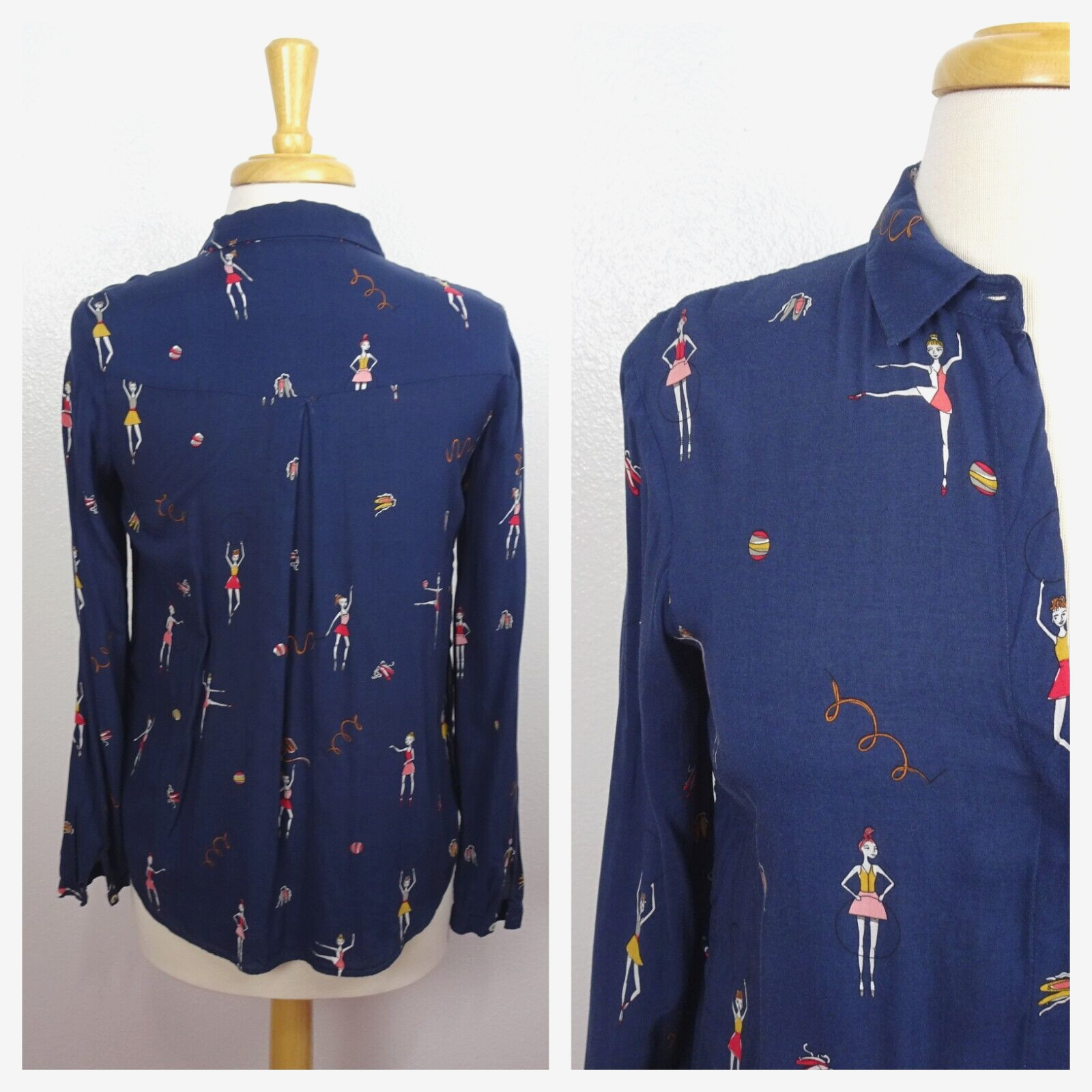 ZARA BASIC Button-Up Top Blouse Dancer Ballet Bal… - image 2