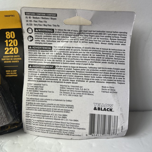 DEWALT DWASPTRI 12pk Hook and Loop 