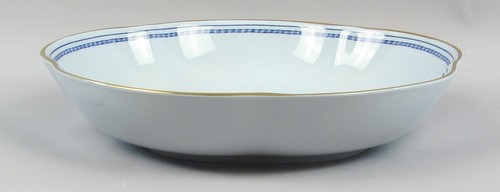 Spode Trade Winds Blue Ship Scalloped Gold Trim Bowl 8" Black Stamp - Picture 3 of 7