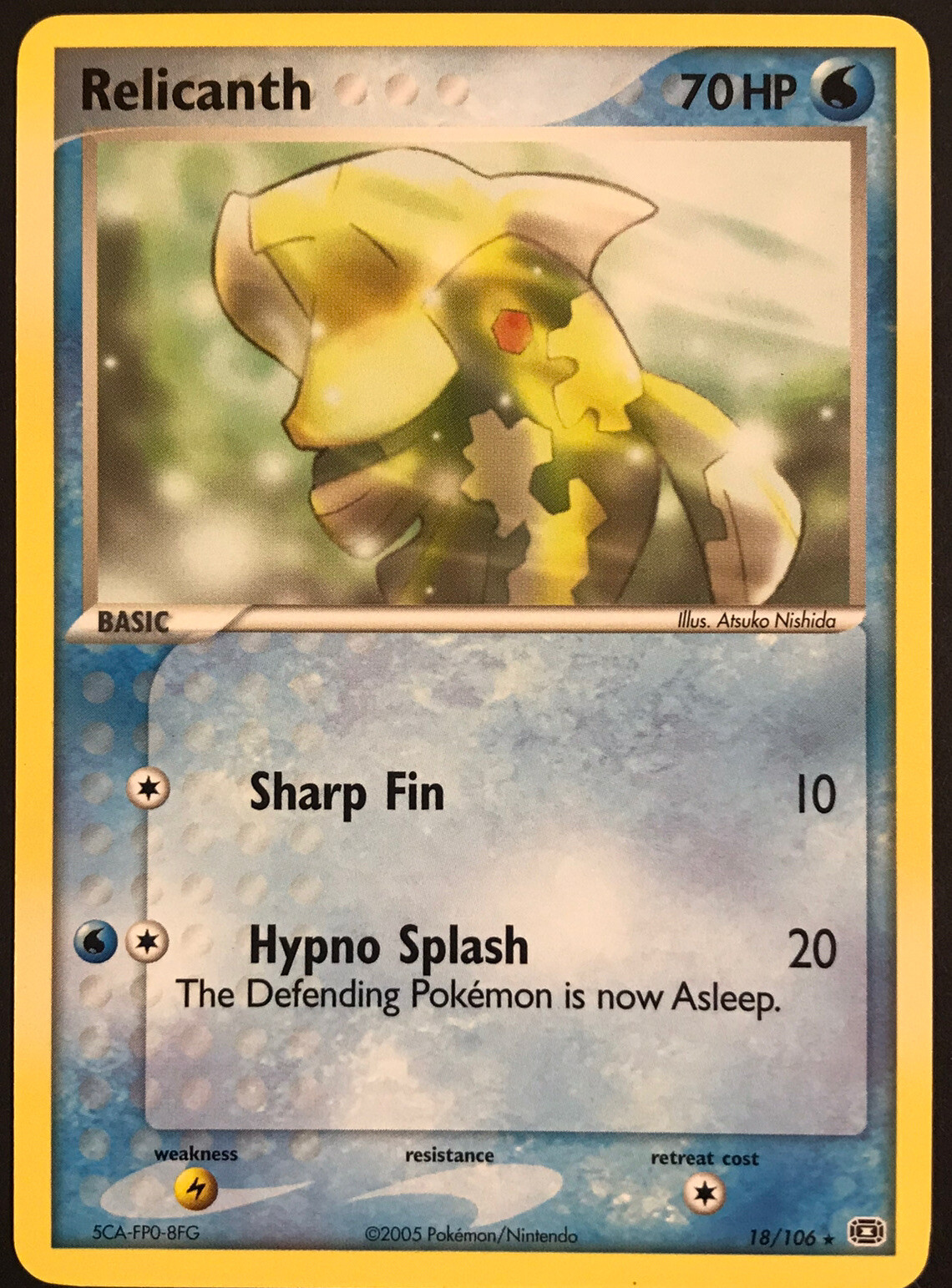Relicanth - 18/106 - Rare Non Holo Near Mint Ex Emerald