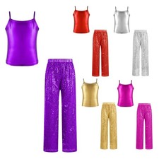 Girls Outfits Modern Ballroom Cargo Dancewear Contemporary Set Athletic Latin