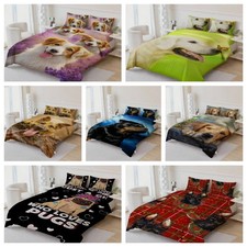 3D Dog Flowers Wood Quilt Cover Duvet Cover Comforter set
