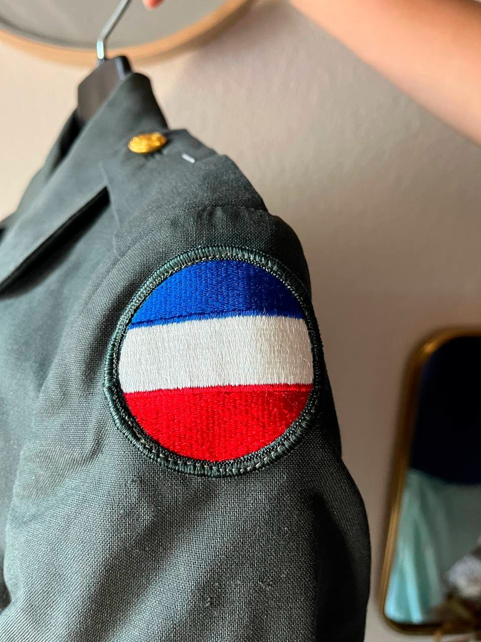 Vintage US Army Womens Green Service Coat WAC Sgt Cold War 1970s 14R image 3
