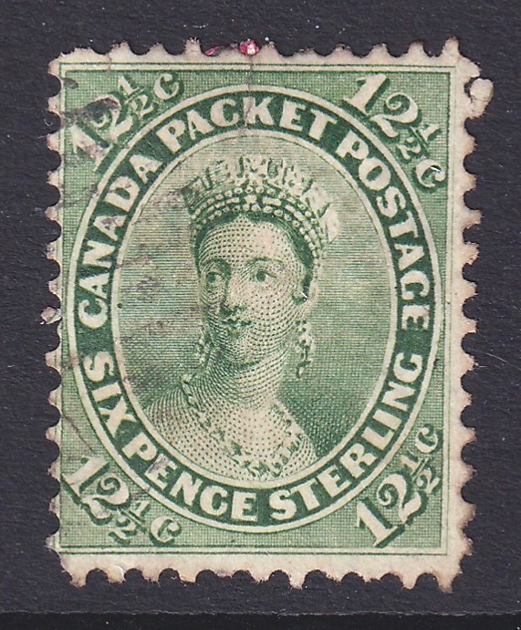 Canada sound used 1859 12.5 cent deep yellow-green
