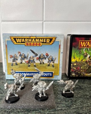 Komplett Games Workshop Warhammer 40k Space Marine Scouts Metall Vintage 1997 x 5