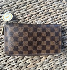 LOUIS VUITTON Damier Ebene Zippy Zip Around Long Wallet Brown Check Authentic