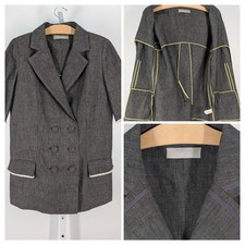 Jason Wu 2010 Runway Rayon Tweed Sample Blazer Double-breast Jacket USA Gray 36