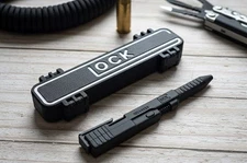 Glock-Style 3D Printed Pen with Case — Tactical Pocket Pen & Case - Black