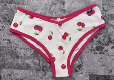NWOT VICTORIA'S SECRET PINK MEDIUM WHITE RED CHERRY PRINT RARE CHEEKSTER PANTIES