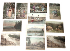 Restposten Vintage japanische Postkarten Geisha Girls, Mount Fuji etc. - unbenutzt - x 11