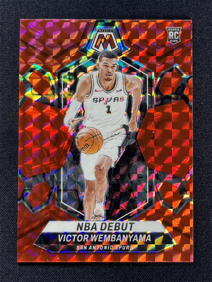 2023-24 Panini Mosaic Victor Wembanyama #257 Red Mosaic NBA Debut RC Rookie