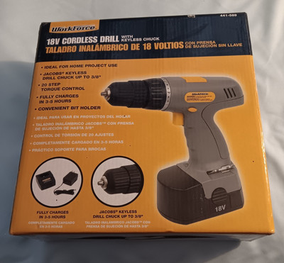 Workforce 18v Cordless Drill P10001 w/Battery and Charger 