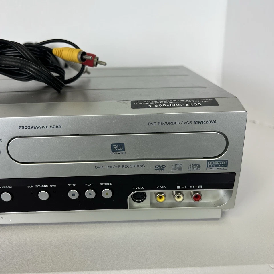 Grabadora de DVD y VCR Magnavox MWR20V6 SIN control remoto probado funciona Foto 3 de 4