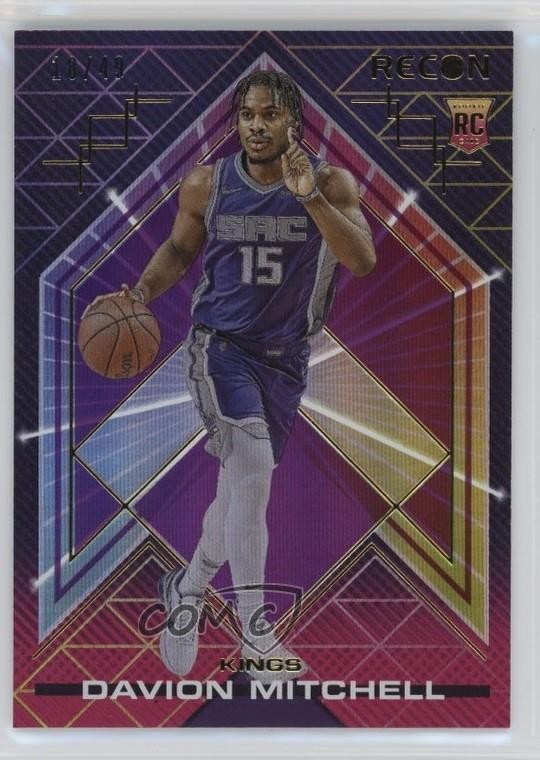 2021-22 Panini Recon Rookies Purple 18/49 Davion Mitchell #206 Rookie RC i6j