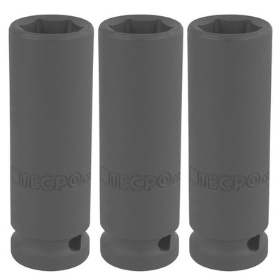 3x TECPO SCHLAGSCHRAUBER NÜSSE 1/2 ZOLL KRAFT SECHSKANT STECKSCHLÜSSEL NUSS 21mm