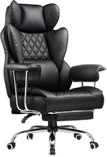 Big and Tall Office Chair Leather High Back Gaming Chair with Footrest Lumbar
