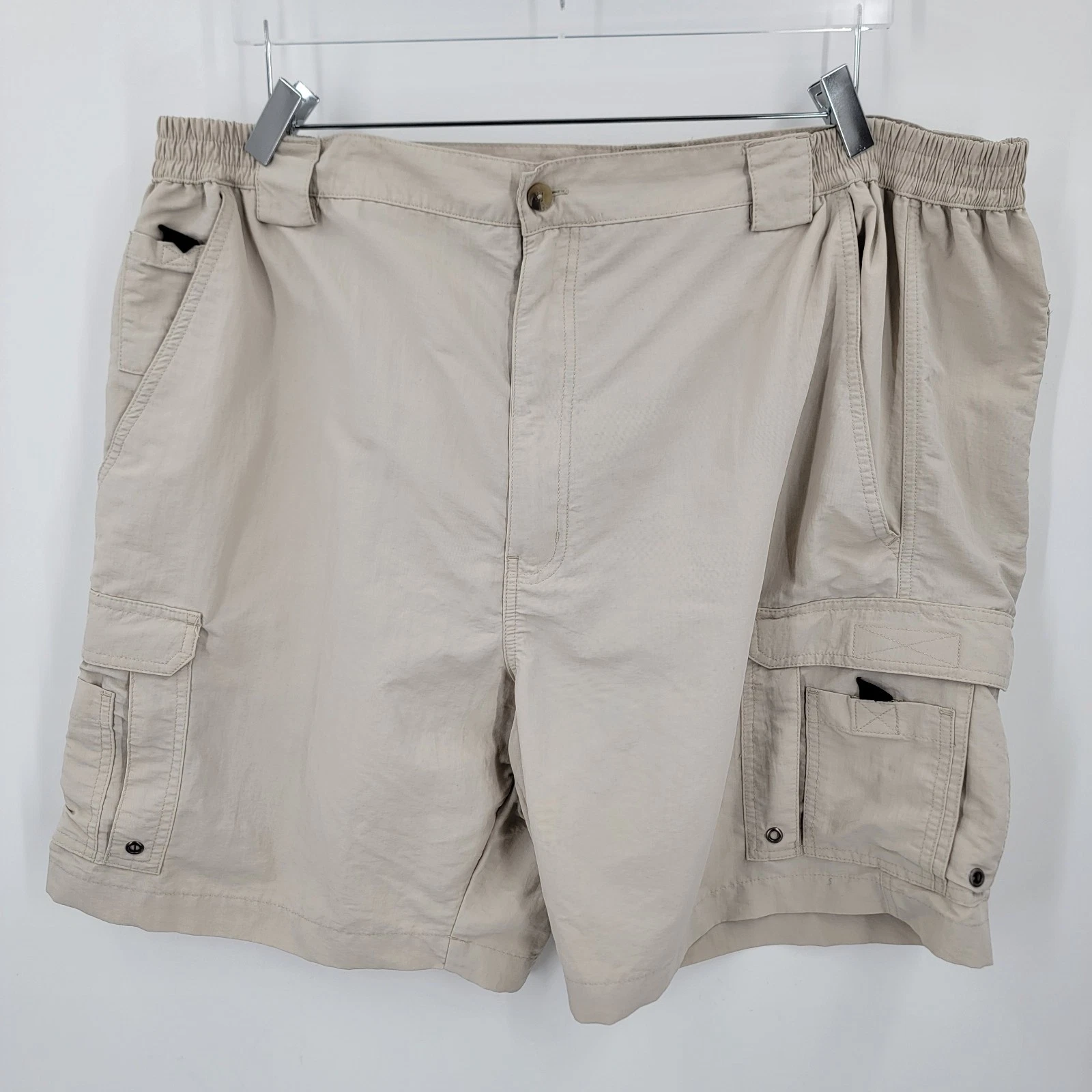 World Wide Sportsman Nylon Cargo Shorts Mens 44 Beige Pockets Outdoor
