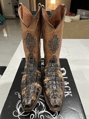 Rare Black Jack American Alligator Tail Cut Natural Black boots sz