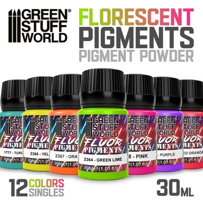 Green Stuff World: NEON PIGMENTS - Florescent UV Pigment Powder - 30ml Singles
