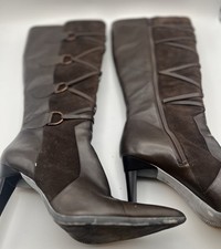Women's Via Spiga Brown Suede High Heeled Knee High Boots Size 10 - Need Work