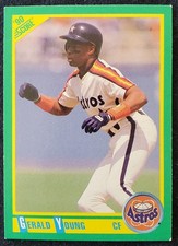 1990 Gerald Young Houston Astros MLB Score Card #43