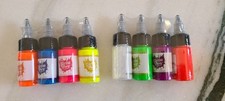 flourescent UV tattoo ink 8 color orange blue pink yellow red purple green 20mL