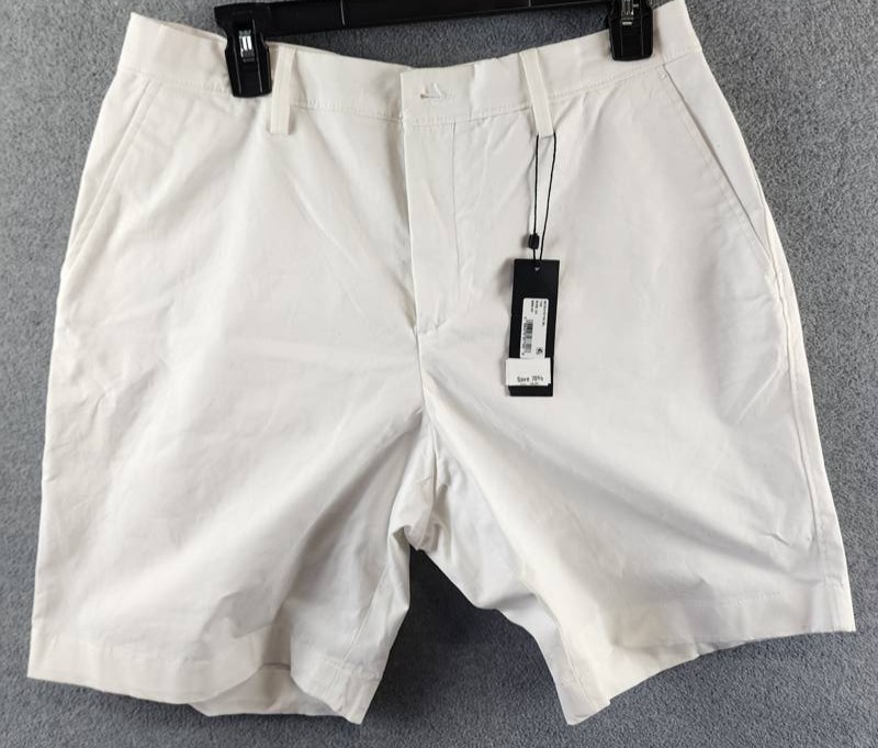 The Mens Store at Bloomingdales Twill Regular Fit Shorts 34 White Zip Closure 8490₽