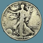 1944 Walking Liberty Half Dollar Coin, 90% Silver