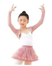 Girls Ballet Shrug, Long Sleeve Girls Dance Top Over Leotards 12-14 Years Pink