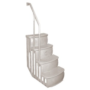 Main Access Smart Step 24" Wide Swimming Pool Entrance w/ Hand Rail, Taupe(USED)