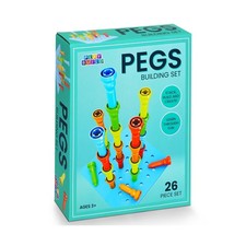 Play Build Peg Board Toy for Kids, 25 Colorful Pegs with Foam Board... Fast Ship