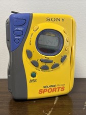 Sony Walkman FM/AM Cassette Sports Yellow WM-FS493 Player - PARTS REPAIR ONLY