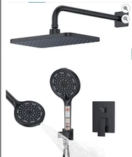 BNIB Complete Matte Black 11” Rain Shower System w/ Filtered Wand 6 Spray Modes