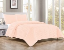 BT684-CK DUSTY PINK 3PC PREWASHED QUILT SET