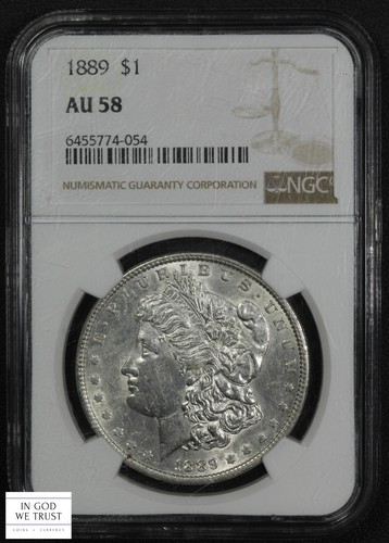 1889 Morgan Silber Dollar 1 $ (Auswahl fast UNC) NGC AU 58