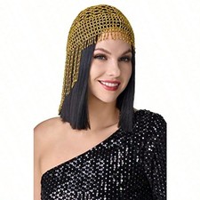Great Gatsby Art Deco Flapper 1920s  Gold Headpiece Cloche Hat