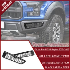 Carbon Fiber Honeycomb Front Bumper Fog Light Trim Cover For Ford F150 2017-2020