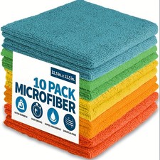 10 Pieces of Super Absorbent Microfiber Cleaning Cloth, 12x12 Inches in Size
